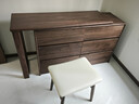源氏木語(yǔ)實(shí)木化妝桌臥室黑胡桃木伸縮梳妝臺斗柜一體簡(jiǎn)約梳妝柜子不含鏡子 曬單實(shí)拍圖
