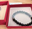 金石靈天然黑曜石海藍寶手串五行補水水晶手鏈轉運珠本命年生日禮物 曬單實(shí)拍圖