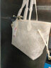 喵小姐（MISSMIAO）送媽媽老婆生日禮物廣西非遺手工壯錦托特包包女士新款單肩手提包 純白色-掛繩款【送花束+絲巾】情人節禮物送老婆 輕奢高檔非遺壯錦包送媽媽老婆長(cháng)輩 曬單實(shí)拍圖