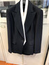 藍地（LANDI）黑色撞色領(lǐng)收腰西服上年秋季新款西裝外套 黑色 L 曬單實(shí)拍圖