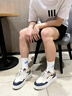 回力男鞋板鞋男士春季透氣休閑小白鞋潮流韓版運動(dòng)學(xué)生百搭厚底鞋子男 米/藍 42 曬單實(shí)拍圖