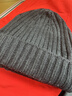 MUJI減輕額頭刺癢感 羊毛混羅紋編織帽 帽子DBC48A4A 黑色  曬單實(shí)拍圖