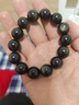 石玥珠寶精品16mm金沙天然黑曜石手串佛珠本命年轉運珠水晶手鏈男女士款 曬單實(shí)拍圖