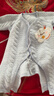 貝瑞加（Babyprints）新生兒連體衣秋冬加厚嬰兒衣服初生男女寶寶夾棉護肚爬服 藍52 曬單實(shí)拍圖