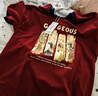 名創(chuàng  )優(yōu)品（MINISO）純棉t恤男夏季撞色寬松高級感2026新款青少年潮流短袖 酒紅 XL 曬單實(shí)拍圖