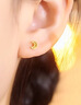 六福珠寶光影金足金星月佳話(huà)碎碎冰黃金耳釘耳飾單只 GJA0070DS 總重0.26克 郁金香 配硅膠耳堵 曬單實(shí)拍圖