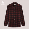 哈吉斯（HAZZYS）男裝【倫敦時(shí)裝周同款】秋冬款襯衫男士格紋襯衣ASCZK1BDK39 紅色RD L (175/96A 48) 曬單實(shí)拍圖