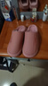 樂(lè )拖輕奢 拖鞋女秋冬季保暖居家室內PU防水厚底防滑情侶棉拖鞋女 曬單實(shí)拍圖