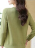 恒源祥春裝新款桑蠶絲長(cháng)袖t恤女圓領(lǐng)寬松針織上衣媽媽洋氣減齡打底小衫 綠色 L 建議110-120斤 曬單實(shí)拍圖
