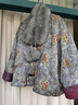 三吉黑花【吉扇】新中式珠繡提花人絲棉服外套女裝冬季今年流行潮 灰紫(內里100羊毛絮片) S 曬單實(shí)拍圖