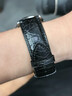紳戴【原裝品質(zhì)】適配江詩(shī)丹頓積家大師勞力士切利尼名士伯爵愛(ài)彼真皮弧口雙面原裝美洲短吻鱷魚(yú)皮表帶 黑色表帶（圓紋款） 接口寬度20-18MM 曬單實(shí)拍圖