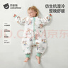 貝肽斯嬰兒睡袋秋冬恒溫兒童分腿睡袋嬰幼兒防踢被單導防濕冷雙層 熊熊S 曬單實(shí)拍圖