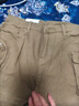 美式復古腰帶飾高腰大口袋工裝風(fēng)短褲A字大長(cháng)腿卡其色休閑褲熱褲 卡其色 L 曬單實(shí)拍圖