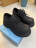 井邁德比鞋男款圓頭大頭鞋黑色工裝鞋馬丁靴隱形內增高8厘米休閑皮鞋  黑色【隱形內增高6cm】 41 【適合運動(dòng)鞋42碼】 曬單實(shí)拍圖