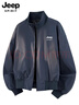 JEEP SPIRIT吉普美式飛行夾克外套男春季寬松厚款棒球服上衣男裝 藏青 XL 曬單實(shí)拍圖