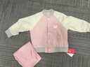 巴布豆（BOBDOG）女童套裝春秋新款棒球服外套衣服童裝兩件套運動(dòng)服春裝 粉+粉 110 曬單實(shí)拍圖