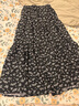 浪莎法式黑色碎花半身裙女秋季2025新款遮胯顯瘦百搭高腰a字中長(cháng)裙子 曬單實(shí)拍圖
