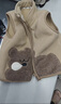 嘟嘟家兒童馬甲加絨冬裝男童背心加厚冬款女童坎肩寶寶馬夾無(wú)袖上衣童裝 卡其色 100 曬單實(shí)拍圖