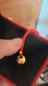 中國黃金（CHINA GOLD）黃金吊墜男女款足金小胖福金坨坨平安金鎖項鏈婦女節禮物嬰兒滿(mǎn)月 【今/次日達】胖福金坨+金珠【紅繩】約0.6g 曬單實(shí)拍圖