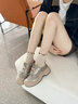 星期六品牌厚底運動(dòng)休閑鞋女春季2026新款大頭樂(lè )福鞋百搭配裙子增高鞋子 香檳色 36 曬單實(shí)拍圖