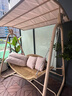 KORORZO德國品牌加厚藤編鐵藝別墅庭院陽(yáng)臺雙人戶(hù)外吊籃秋千椅休閑搖椅 雙人秋千帶頂棚（送坐墊背枕） 曬單實(shí)拍圖