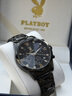 花花公子（PLAYBOY）男士手表石英表電子多功能手表男士夜光防水正品牌男表生日禮物 全黑鋼帶/精美禮盒/定制刻字 曬單實(shí)拍圖