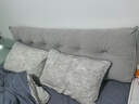 鈺幸靠枕床上靠背墊床頭軟包靠背床頭靠背軟包床頭靠墊腰靠墊靠背護腰 親膚雪尼爾-淺灰色【可拆洗 高回彈】 含枕芯 180cm*50cm*20cm 曬單實(shí)拍圖