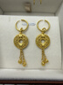 六福珠寶 足金圓環(huán)形黃金耳釘耳飾 計價(jià) G01G0009DS 約1.56克 曬單實(shí)拍圖