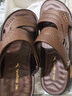紅蜻蜓涼鞋男鞋輕便拖鞋夏季牛皮沙灘鞋露趾透氣兩穿WTT22118J棕色40 曬單實(shí)拍圖