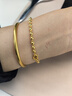 周六福足金999簡(jiǎn)約圓珠黃金手鏈女生日禮物計價(jià)AA071295 約4.9g 16cm  曬單實(shí)拍圖