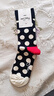 Happy Socks秋冬季款襪子女男士襪薄荷曼波彩虹白色棉襪運動(dòng)襪中筒襪 經(jīng)典波點(diǎn) 1雙 M 36-40 曬單實(shí)拍圖
