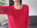 浪莎大紅色秋衣秋褲女士中高領(lǐng)防風(fēng)套裝純棉毛衫屬馬本命年保暖內衣 曬單實(shí)拍圖