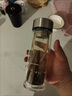 金灶旺玻璃杯水杯雙層泡茶杯男士透明帶溫顯茶水分離車(chē)載隔熱水杯 鋼本色 450ml短茶漏 曬單實(shí)拍圖