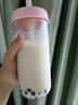 樂(lè )扣樂(lè )扣（LOCK&LOCK）夏天塑料水杯櫻花奶茶杯帶吸管戶(hù)外便攜提手男女杯子700mL粉色 曬單實(shí)拍圖