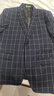 杉杉（SHANSHAN）男裝春秋款時(shí)尚格子西服商務(wù)休閑短款西裝單西外套 50 B 藏青色 曬單實(shí)拍圖