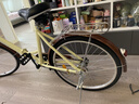飛鴿城市自行車(chē)24英寸非變速男女式成人學(xué)生青少年城市休閑單車(chē) 米黃 曬單實(shí)拍圖
