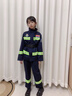 芭麥圖消防員衣服兒童 橙色衣服幼兒園小朋友消防服演出服小學(xué)生消防服 新款藏藍色消防服套餐一 140 曬單實(shí)拍圖