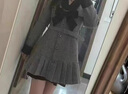 她芙（tafu）品牌女裝西裝連衣裙女2026春秋新款氣質(zhì)名媛收腰顯瘦a字百褶裙 灰色 M 曬單實(shí)拍圖
