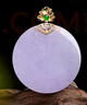 百博翡翠紫羅蘭無(wú)事牌吊墜天然緬甸A貨平安無(wú)事玉墜18K金鑲玉W384 曬單實(shí)拍圖