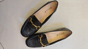 百麗羊皮英倫風(fēng)樂(lè )福皮鞋平底豆豆女單鞋JD021AA6 黑色 36 曬單實(shí)拍圖