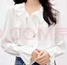 秋水伊人浪漫優(yōu)雅百搭荷葉邊上衣2026年春季新款簡(jiǎn)約H型垂墜襯衫 曬單實(shí)拍圖