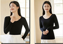 浪莎秋衣女上衣單件女士棉薄款打底內衣內穿圓領(lǐng)緊身美體打底衫 曬單實(shí)拍圖