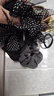法式波點(diǎn)蝴蝶結發(fā)繩女緞面大腸發(fā)圈頭繩丸子頭皮筋新款頭飾 灰+黑色發(fā)圈蝴蝶結-2個(gè) 曬單實(shí)拍圖