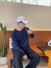 fingercroxx it長(cháng)袖男2026春季新款韓版寬松t恤純棉透氣休閑內搭 藏青 XL 曬單實(shí)拍圖