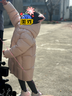 高梵黑金兒童鵝絨服5.0長(cháng)款加厚男女小童精靈帽寶寶保暖羽絨服外套 YT棉花粉 130 【充絨量 149g】 曬單實(shí)拍圖