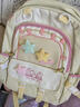 米諾婭可愛(ài)小清新撞色書(shū)包女初中女生高中學(xué)生小學(xué)生雙肩包旅游輕便背包 黃色+云朵掛件+3個(gè)五角星 曬單實(shí)拍圖