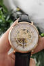 羅賓尼手表男士機械表全自動(dòng)鏤空名牌正品十大名表品牌男表 金殼白面棕皮（主圖） 曬單實(shí)拍圖