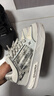 ON MAX明星同款小帆船銀蛇板鞋春季厚底增高休閑鞋子潮流女鞋灰白色38碼 曬單實(shí)拍圖