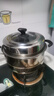BSITN不銹鋼蒸鍋三層28cm 加厚蒸鍋電磁爐燃氣灶防燙手柄可視鍋蓋1311 曬單實(shí)拍圖