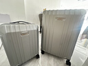新秀麗（Samsonite）行李箱20英寸+28英寸拉桿箱子母套裝箱旅行密碼箱N(xiāo)X0銀色 曬單實(shí)拍圖